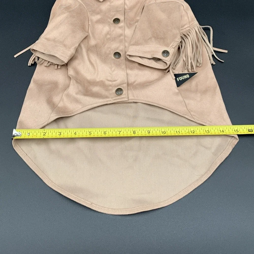 Found My Animal Tan Faux Suede Fringe Dog Jacket Size‎ Large F-PFRINGE-L